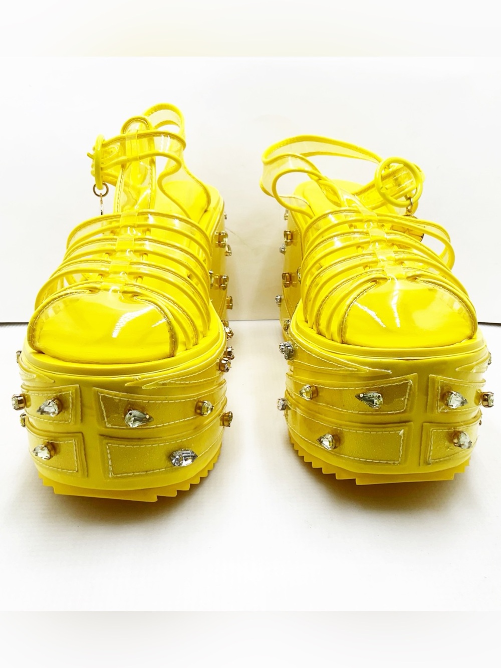 {Sugar Thrillz} Lemon Wedge Sugar Rush Jelly Platform Sandals - Picture 4 of 15